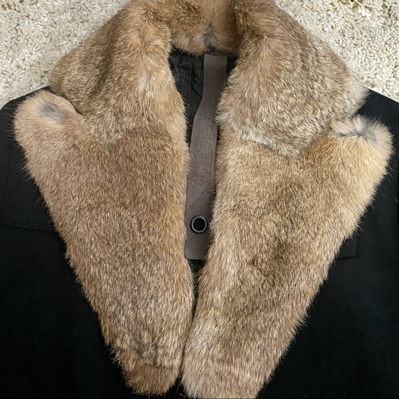Mens Wool & rabbit fur coat - Picture 3 of 15